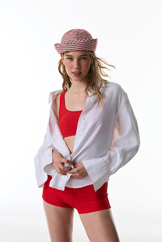 Red Astrid Boxer Bikini Bottom - 4