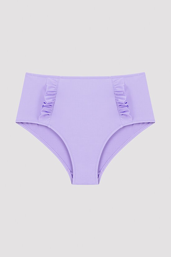Eflatun Basic Yüksek Bel Fırfırlı Bikini Altı - 5