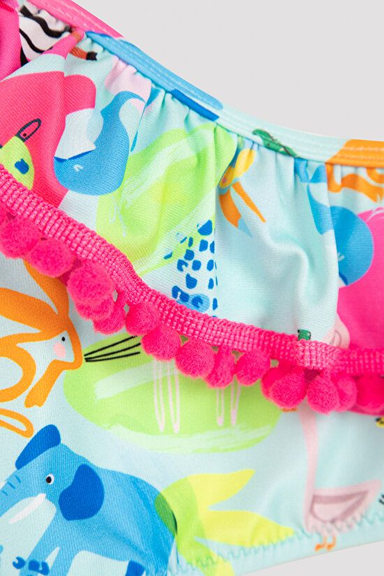 Kız Çocuk Discovery One Shoulder Bikini Takımı - 6