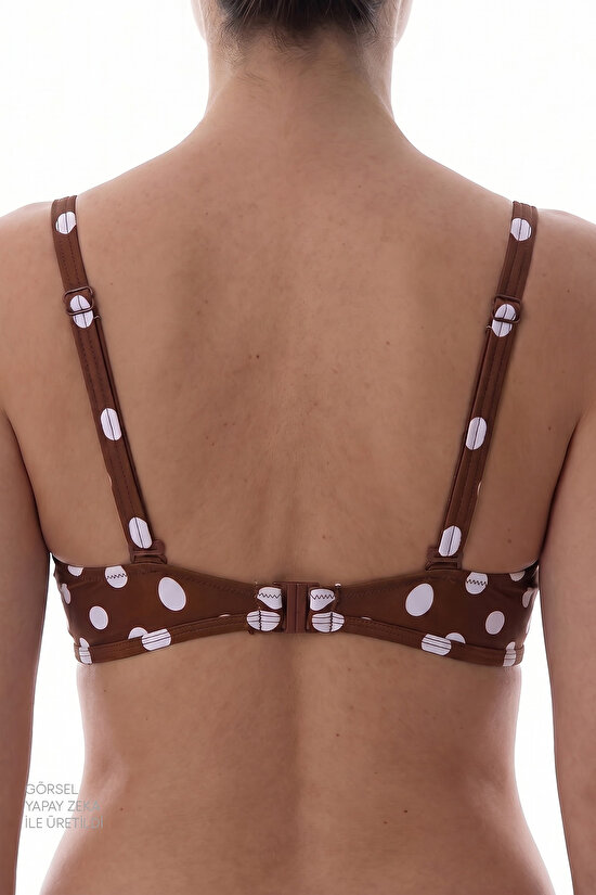 Multicolor Polka Dot Lotus Strapless Bikini Top - 8
