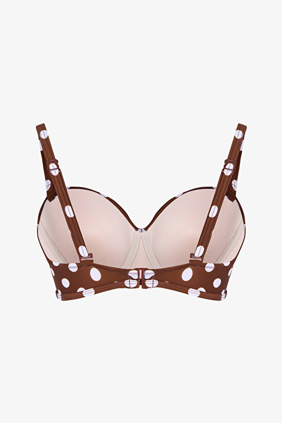 Multicolor Polka Dot Lotus Strapless Bikini Top - 10