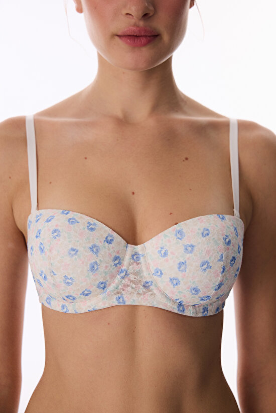 Kırık Beyaz Bloom Floral Lace Dantel Sütyen - 4