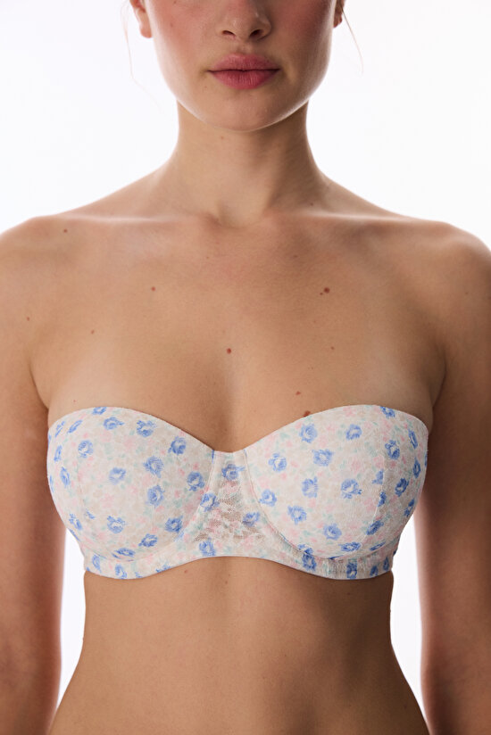 Kırık Beyaz Bloom Floral Lace Dantel Sütyen - 5