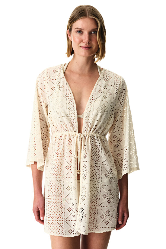 Ecru Jasmine Kimono - 1