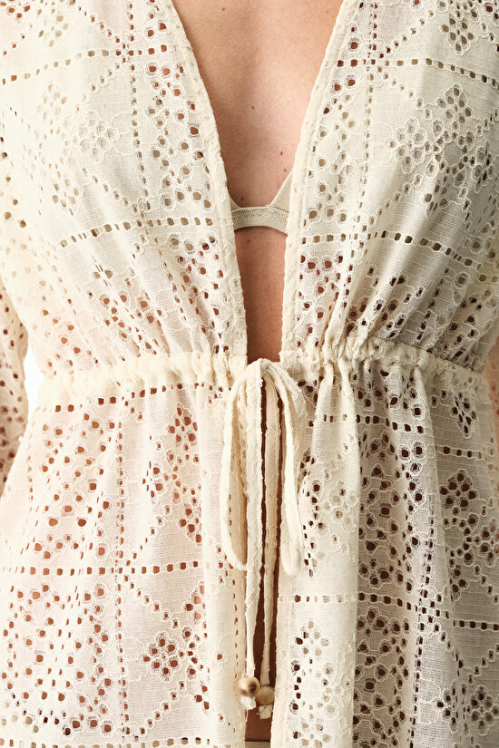 Ecru Jasmine Kimono - 3