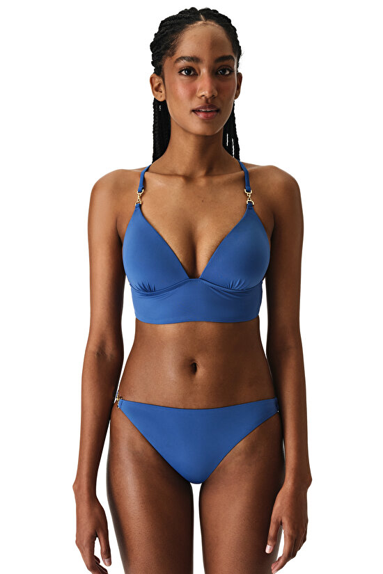 Mavi Hannah Push Up Destekli Bralet Bikini Üstü - 5