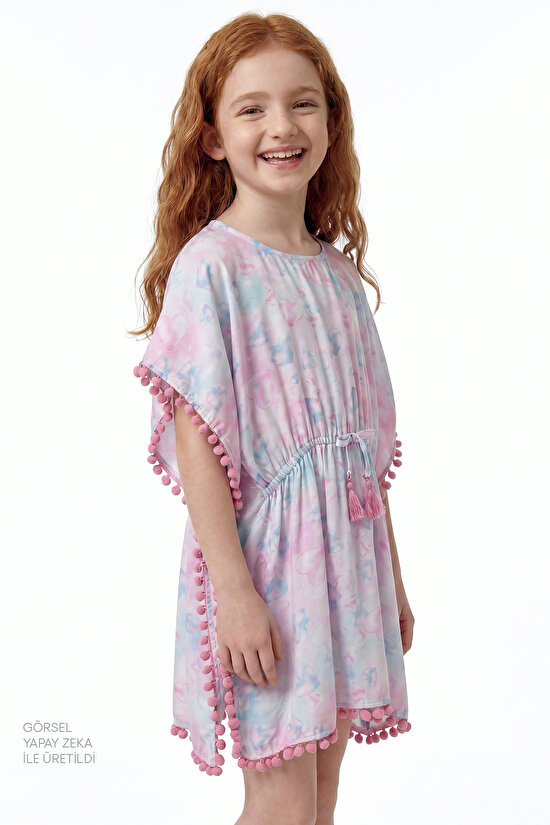 Pembe Kız Çocuk Adela Kaftan - 2