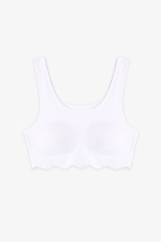 Optik Beyaz Kız Çocuk Pamuklu Bonding Sütyen - 1