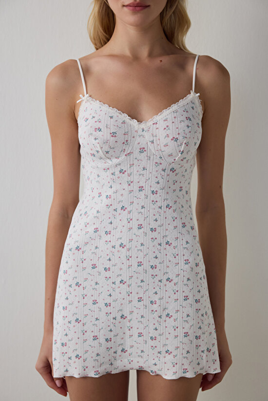 Ekru Pointel Elbise - 4