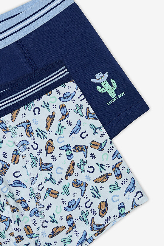 Erkek Çocuk Lucky Boy Çok Renkli 2li Boxer Erkek Çocuk Lucky Boy Çok Renkli 2li Boxer - 4