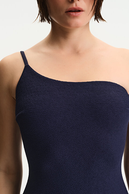 Navy Hailey One Shoulder Swimsuit - 3
