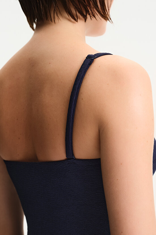 Navy Hailey One Shoulder Swimsuit - 4