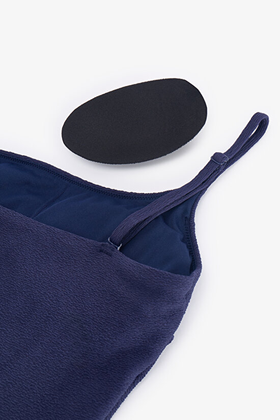 Navy Hailey One Shoulder Swimsuit - 8