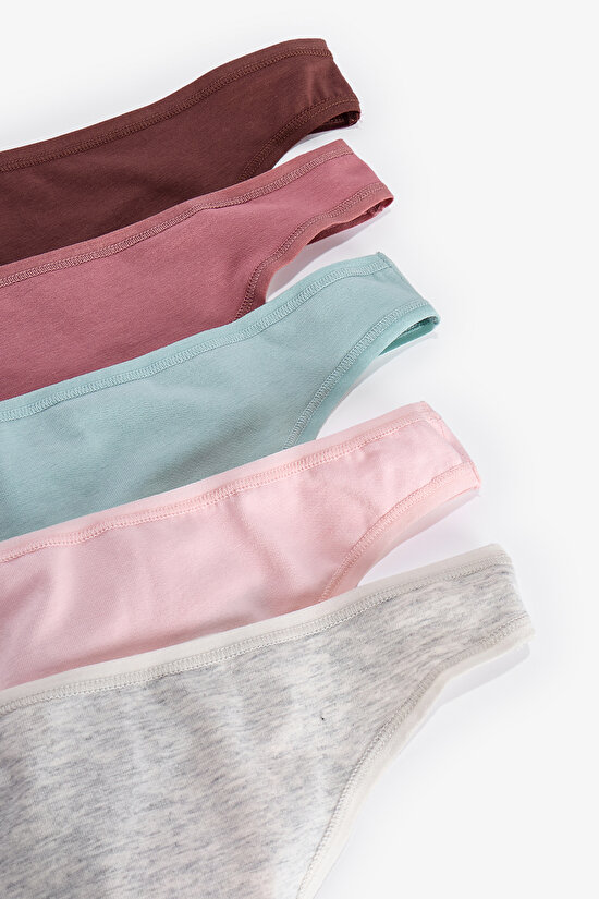 Renkli Macaroon 5'li Pamuklu Tanga Külot - 4