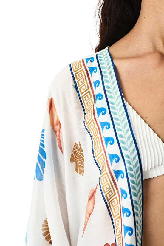 Renkli Santorini Kimono - 3