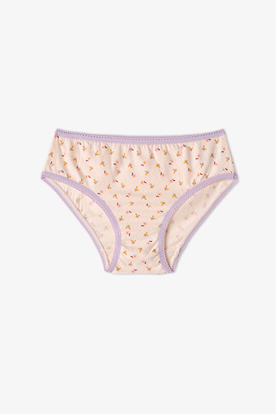 Kız Çocuk Flory Çiçekli Pamuklu 5'li Slip Külot - 2