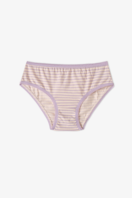 Kız Çocuk Flory Çiçekli Pamuklu 5'li Slip Külot - 3