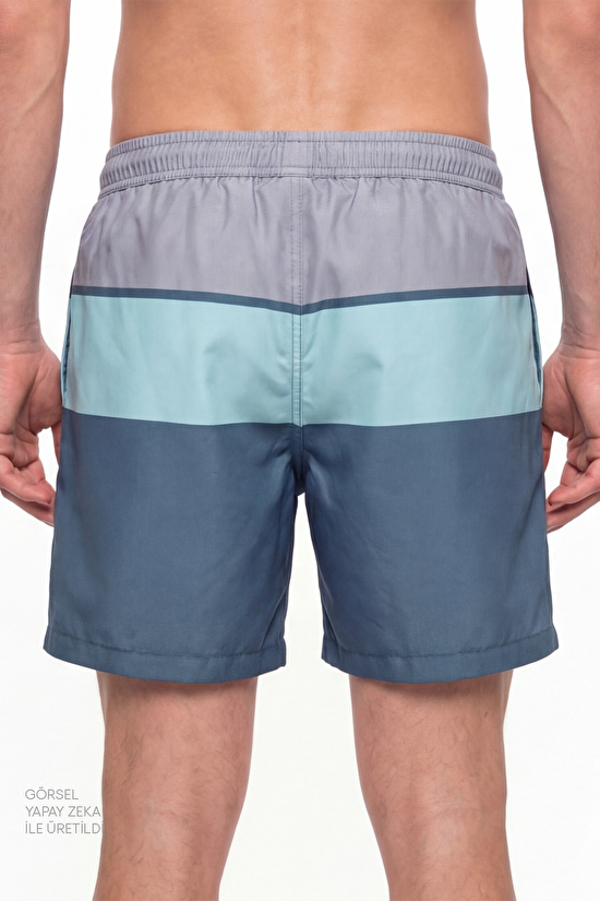 Erkek Renkli Mindful Colour Block Şort - 2