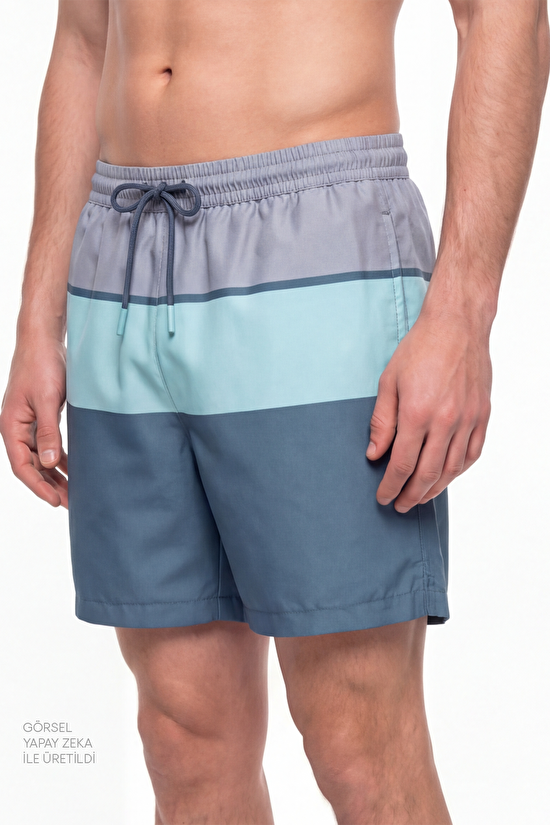 Erkek Renkli Mindful Colour Block Şort - 3