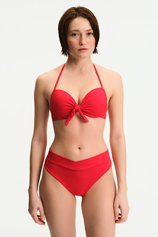 Red V Slip Bikini Bottom - 3