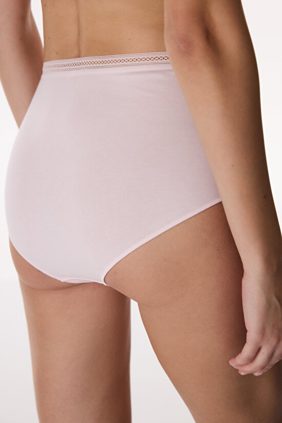 Açık Pembe Easy Pamuklu Trim Yüksek Bel Slip Külot - 3