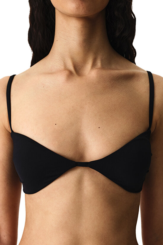 Black Mollie Bandeau Bikini Top - 3