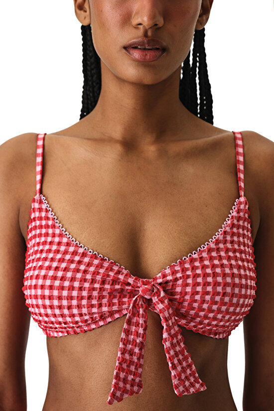 Renkli Paulina Üçgen Knot Bikini Üstü - 3