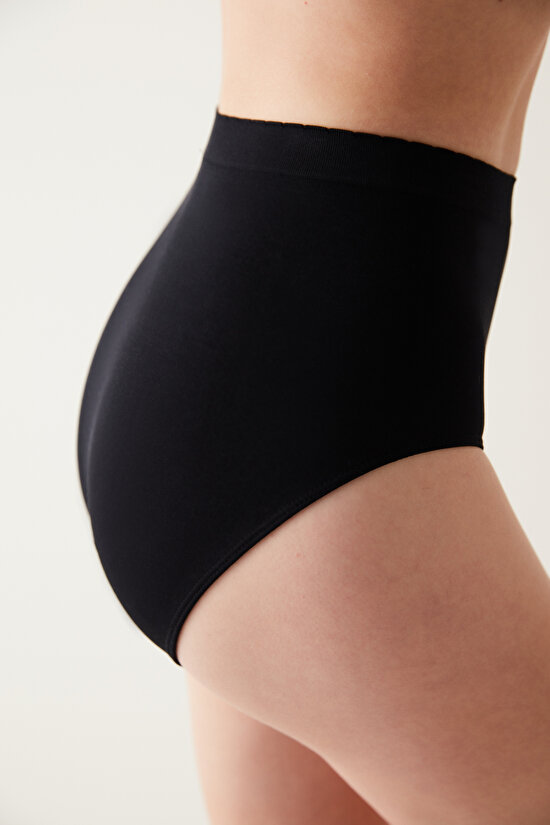 Basic Yüksek Bel Siyah Slip Külot - 3