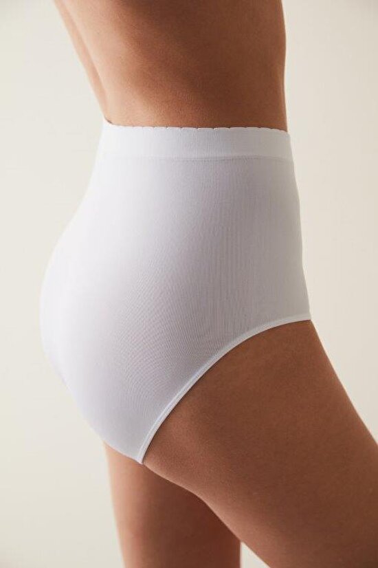 Basic Yüksek Bel Beyaz Slip Külot Basic Yüksek Bel Beyaz Slip Külot - 3
