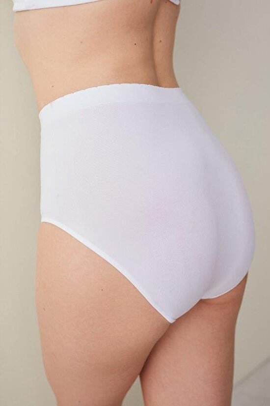 Basic Yüksek Bel Beyaz Slip Külot Basic Yüksek Bel Beyaz Slip Külot - 4
