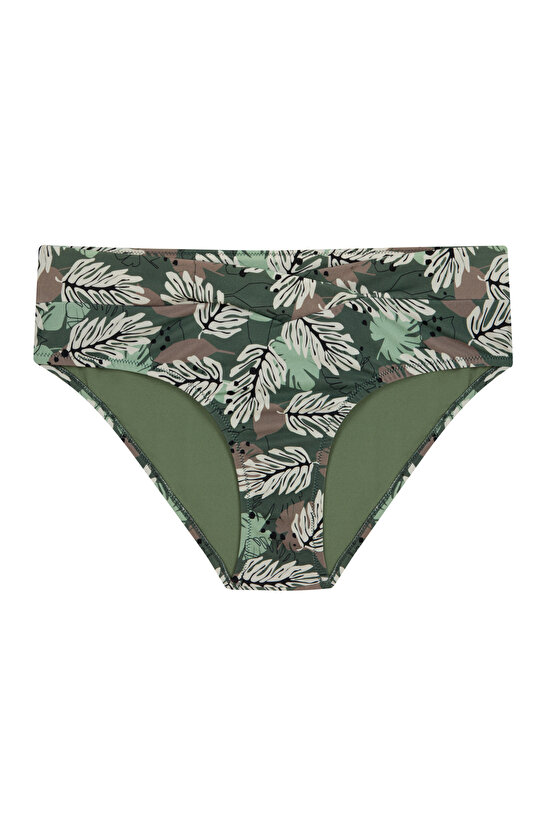 Green Leaves Wrap Bikini Bottom - 4