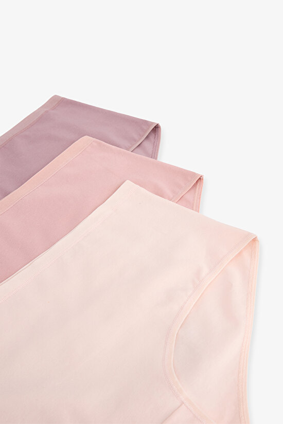 Renkli Deep Clay 3'lü Yüksek Bel Slip Külot - 5