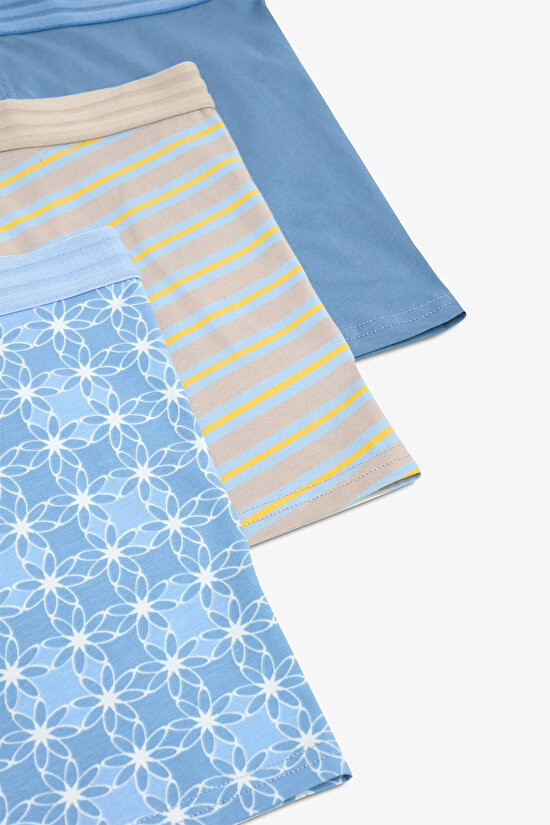 Erkek Pamuklu Blue Design Çok Renkli 3lü Boxer Erkek Pamuklu Blue Design Çok Renkli 3lü Boxer - 5