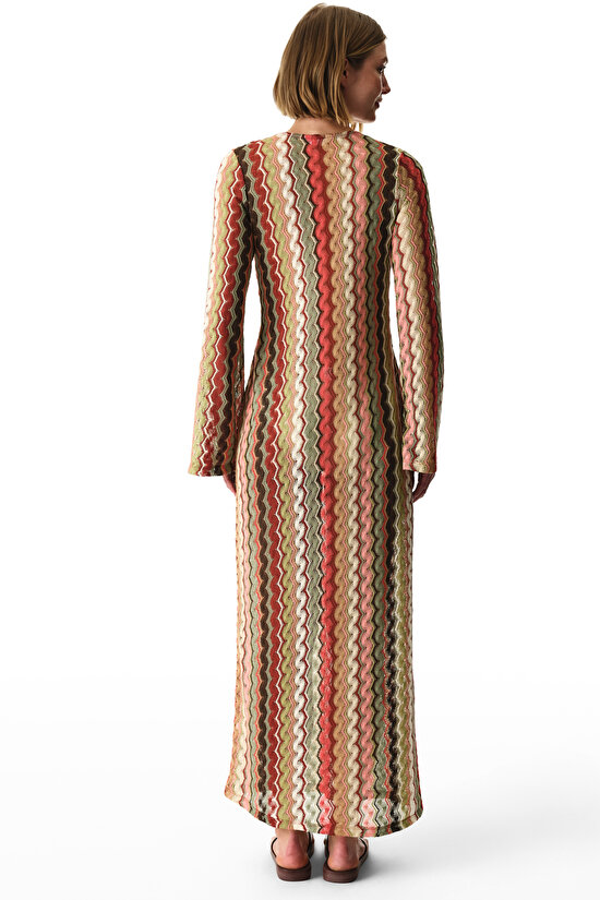 Renkli Malaga Elbise - 3