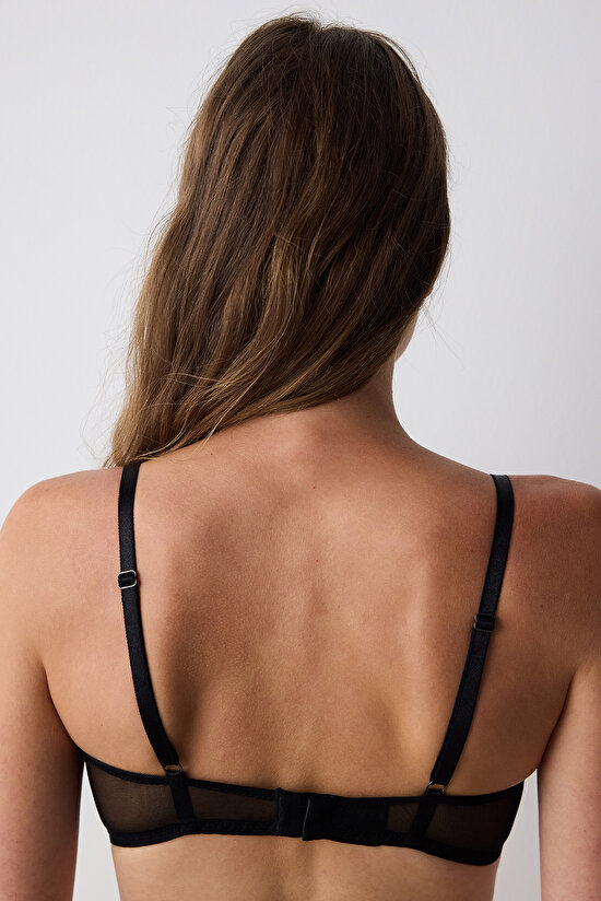 V Wire Black Bra - 7