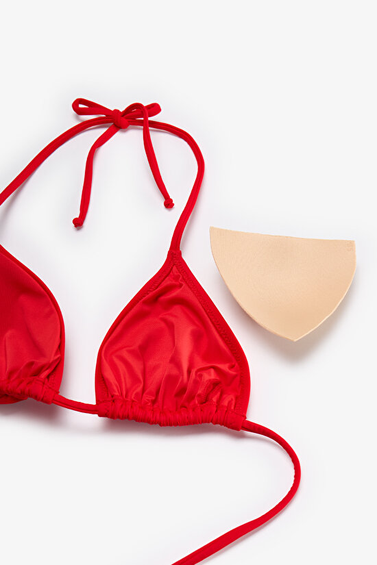Kırmızı Üçgen Bikini Üstü - 3