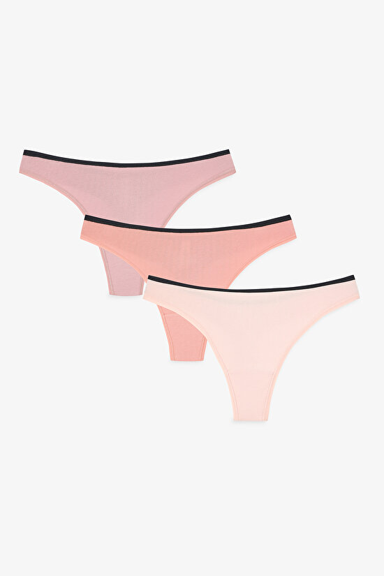 Multicolor Earth Tones 3-pack Thong Panties - 1
