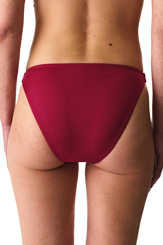 Burgundy Evelyn Minimal Slip Bikini Bottom - 2