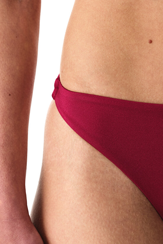 Burgundy Evelyn Minimal Slip Bikini Bottom - 3