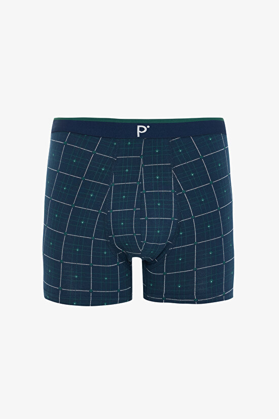 Erkek Geometrik Desenli Logolu 3'lü Boxer Erkek Geometrik Desenli Logolu 3'lü Boxer - 2