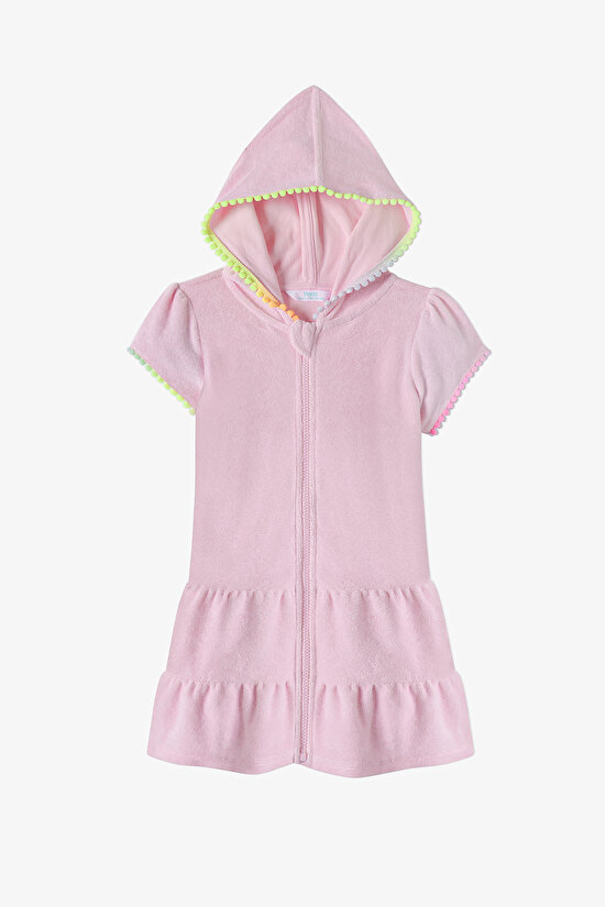 Pink Girls Sweet Pastel Pink Towel Kaftan - 1