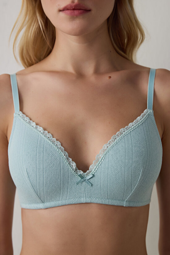 Mint Yeşili Comfy Pointel Cosy Balenli Sütyen  - 4