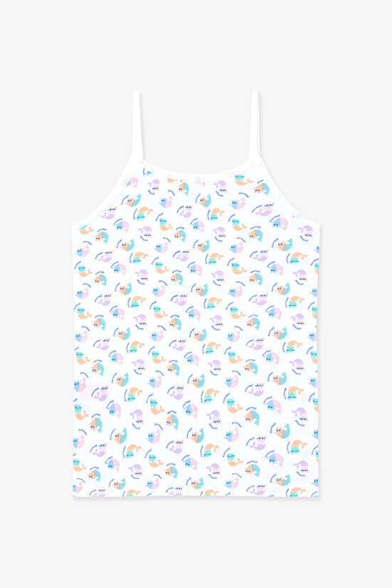 Kız Çocuk Purrmaid Pamuklu Çok Renkli 2'li Atlet - 3