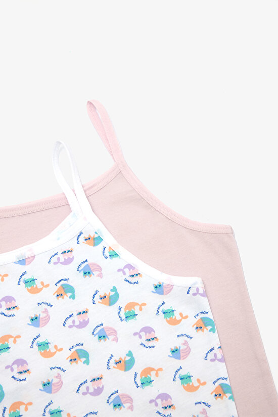 Kız Çocuk Purrmaid Pamuklu Çok Renkli 2'li Atlet - 4