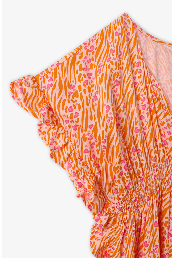 Girls' Safari Leopard Patterned Pom-Pom Kaftan - 2