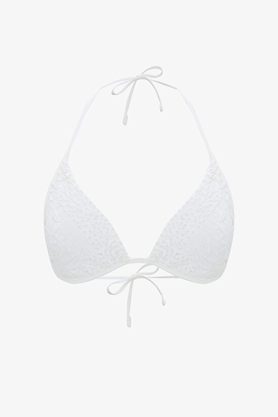 Adeline Boncuk Detaylı Beyaz Bikini Üstü - Gamze Erçel Koleksiyonu - 5