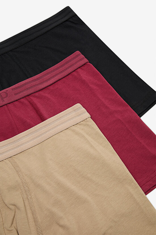 Erkek Pamuklu Basic Çok Renkli 3lü Boxer Erkek Pamuklu Basic Çok Renkli 3lü Boxer - 5