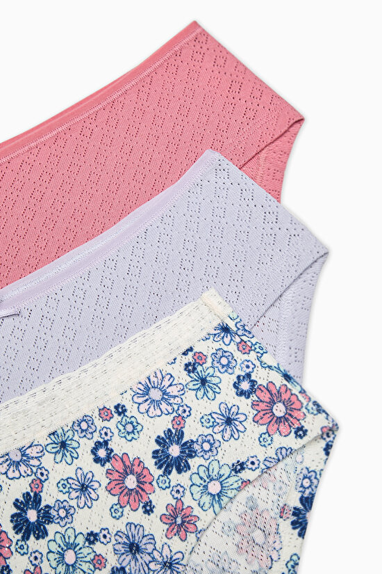 Spring Garden Pamuklu 3lü Pointel Hipster Çok Renkli Külot - 5