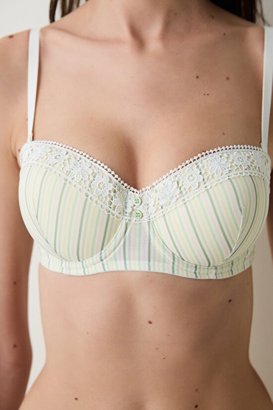 Bloom Stripe Ekru Sütyen - 3
