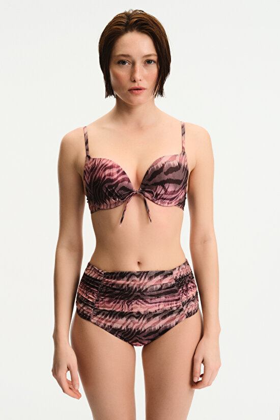 Renkli Cesira Pink Lol Up Bikini Üstü - 4